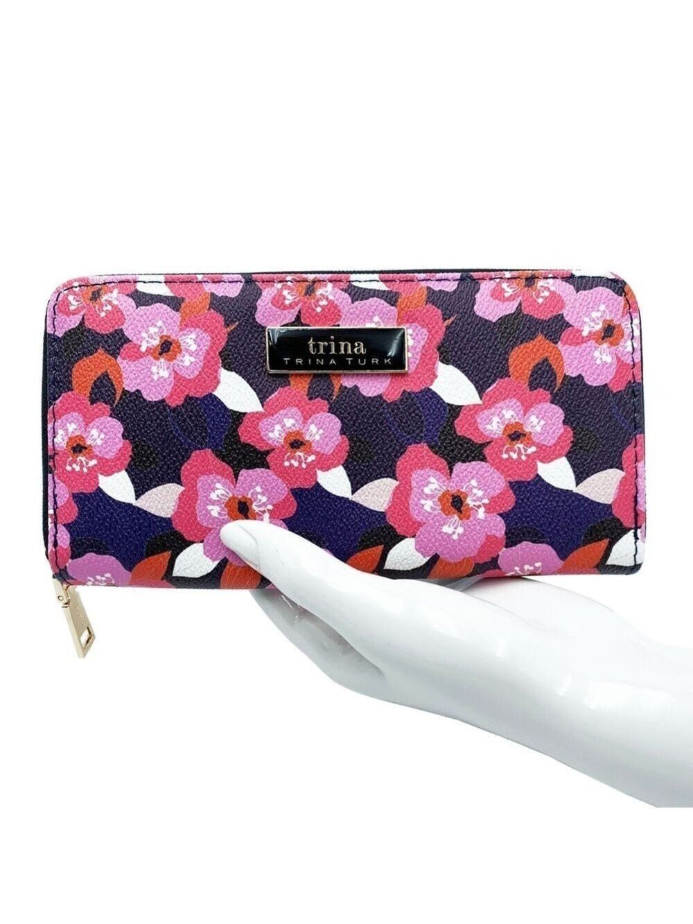 Trina Turk Large Zip Around Wallet with Gift Box NWT